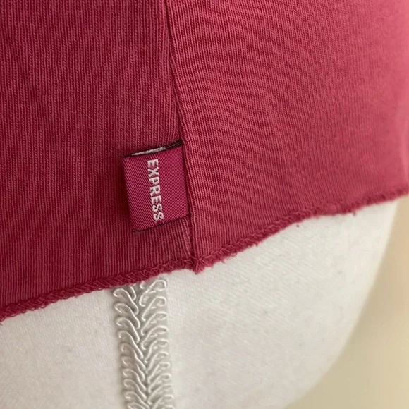 Express Light Mauve Polo Style Casual Top. XL - Picture 4 of 9